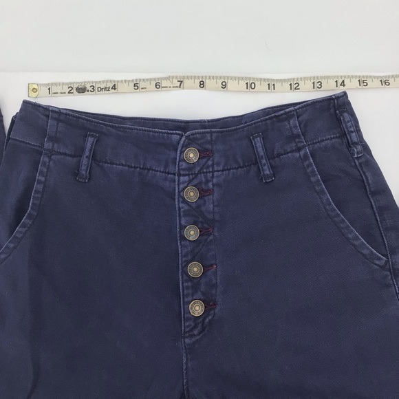 Pilcro The Letterpress Wide Leg Blue Pants Exposed Buttons Size 26 - Picture 6 of 15